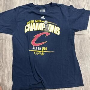 Adidas Shirt Men's Size Large Cleveland Cavaliers NBA Champions 2016 Tee Blue L